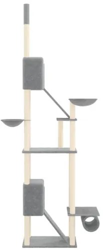 vidaXL Strom pre mačky od podlahy po strop bledosivý 277-303 cm-