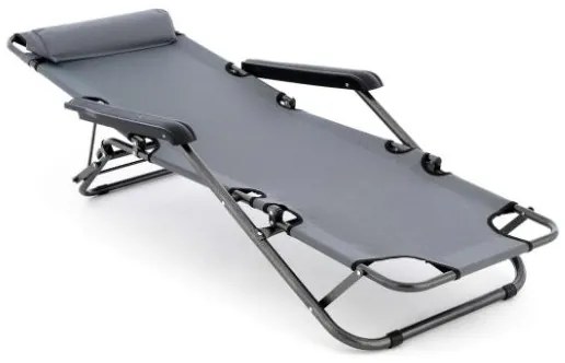 Garthen 74533 Skladacie záhradné lehátko, sivá