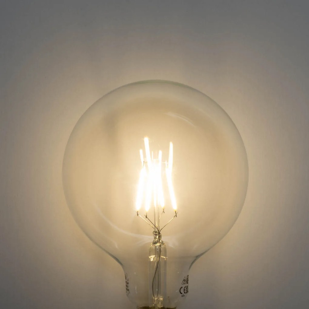 Sada 5 E27 3-stupňové stmievateľné LED špirálové vlákno G125 4W 450 lm 3000K