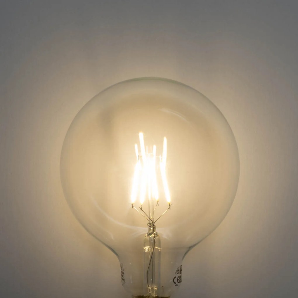 Sada 5 ks E27 3-stupňová stmievateľná LED žiarovka so špirálovým vláknom G125 4W 450lm 3000K