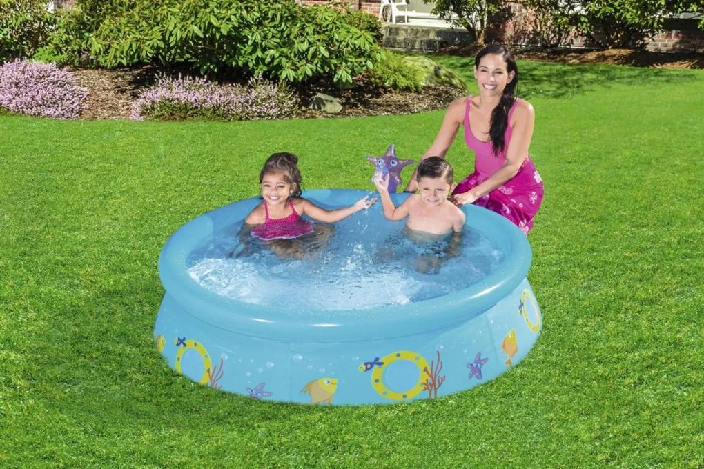 Bestway Detský nafukovací bazén so sprchou v tvare hviezdice 152 x 38 cm modrý