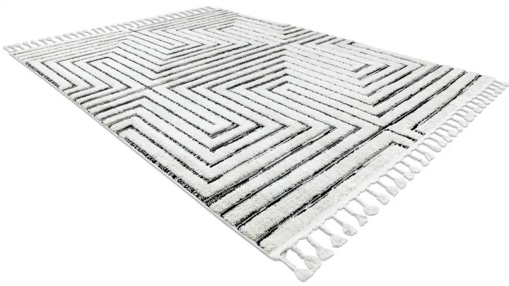 Koberec SEVILLA Z788B, biely/ antracit , Maroko, Shaggy