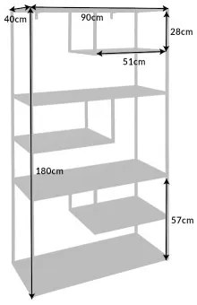 Knižnica/Regál 41580 90cm Dura steel - Komfort-nábytok