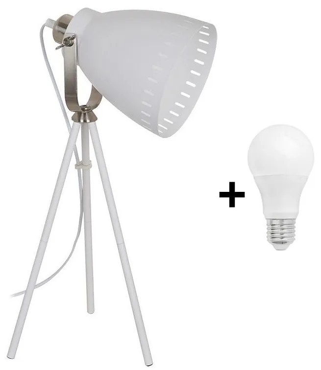 Solight Solight WA002-W - LED Stolná lampa MILANO 1xE27/10W/230V biela 52cm SL0110