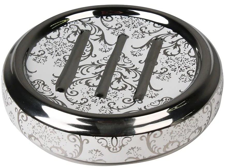 Mydlovnička Venezia, 12x12x3 cm, strieborná