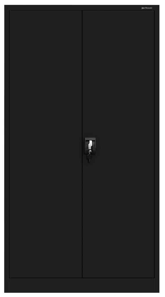 Dielenská skriňa SZYMON, 920 x 1850 x 500 mm, All Black: čierna