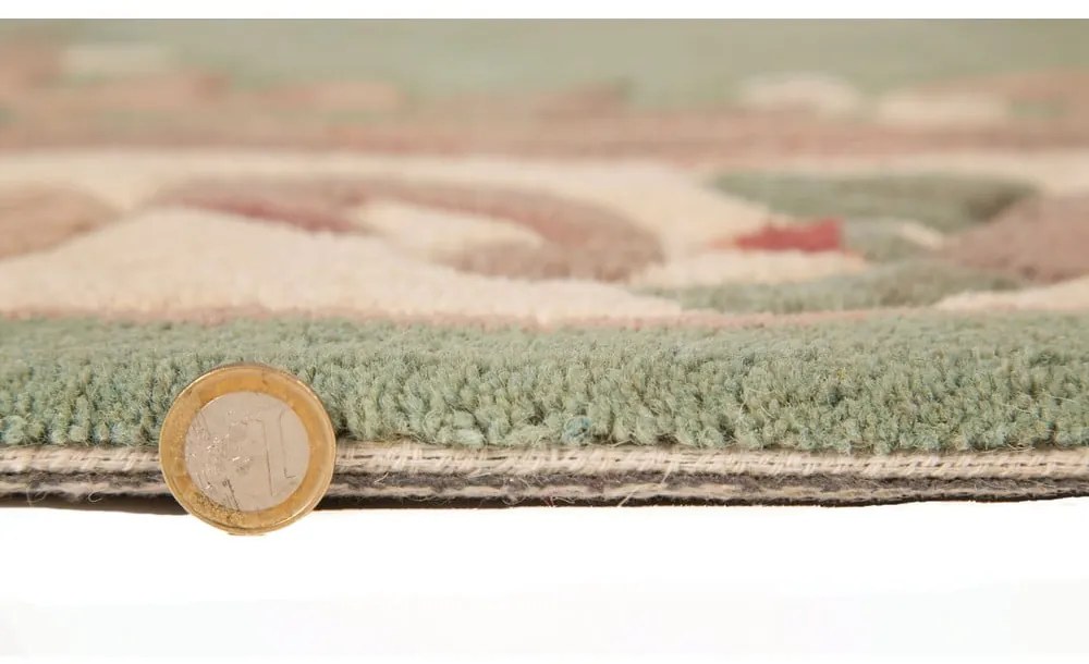 Zelený vlnený koberec Flair Rugs Aubusson, ⌀ 120 cm