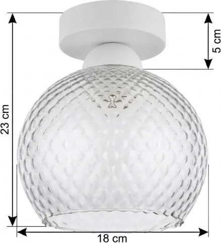 BRILAGI - LED stropné svietidlo R GLASS 1xE27/60W/230V priemer 18 cm biela/dymovošedá