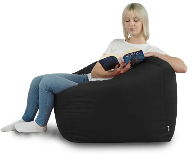 Sedací vak AMALFI plyš čierný