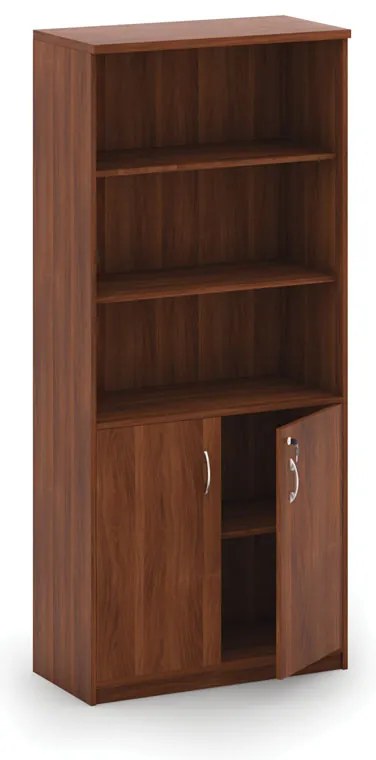 Skriňa policová 2-dverová MIRELLI, 800 x 400 x 1800 mm, orech