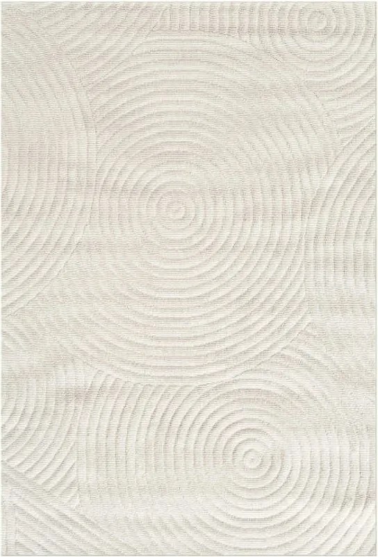 TZ Sivý obdĺžnikový geometrický koberec Strado Polo Raining Grey vzor kruhy Rozmer: 140x200 cm