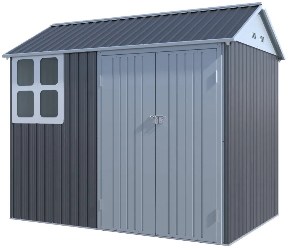 Záhradný domček BestBerg ZCH-4AB / 4,5 m² / 259 x 172 x 222 cm / sivá/biela