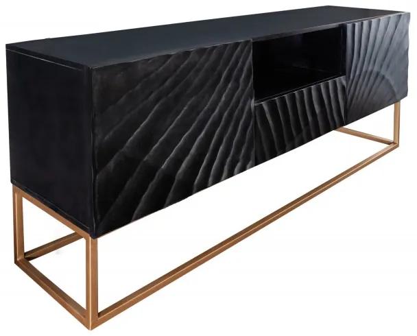 Dizajnový TV stolík Shayla 160 cm čierny - mango