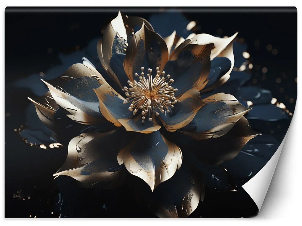 Gario Fototapeta Modrozlatý lotosový kvet Materiál: Vliesová, Rozmery: 100 x 70 cm