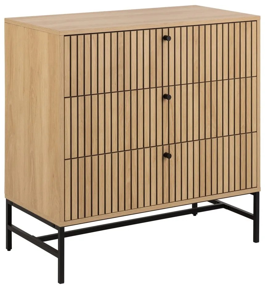 Komoda v dekore duba v prírodnej farbe 81x80x40 cm Albany – Actona