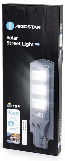 Aigostar - LED Solárna pouličná lampa so senzorom LED/150W/3,2V IP65 6500K + DO