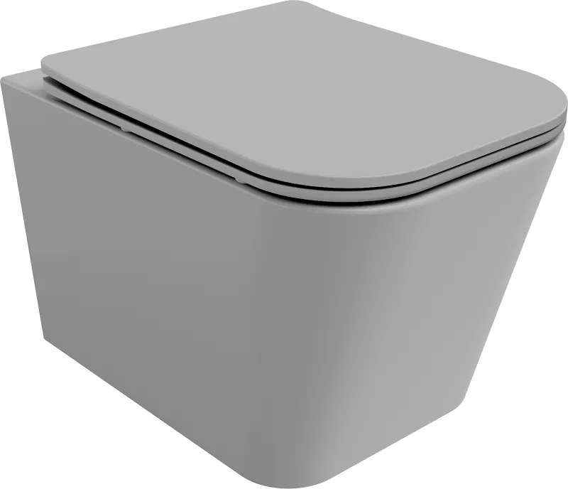 Mexen Teo miska WC Rimless s doskou soft-close slim, duroplast, svetlosivá matná - 30854061