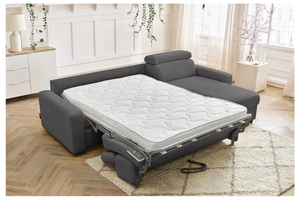 Tmavosivá rozkladacia rohová pohovka (variabilná) Monaco – Bobochic Paris