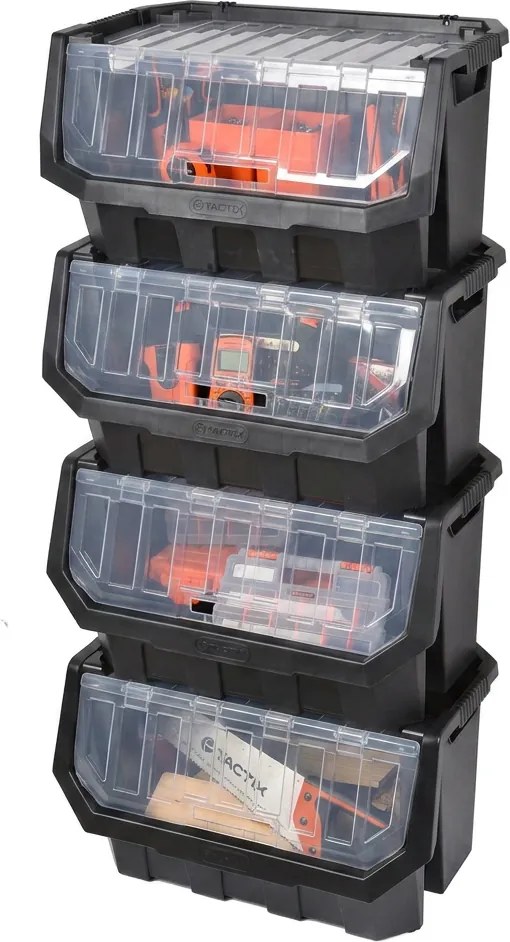 Prosperplast Dílenský úložný box HEAVY DUTY, S VÍKEM, černý 58x38x35 cm, XL