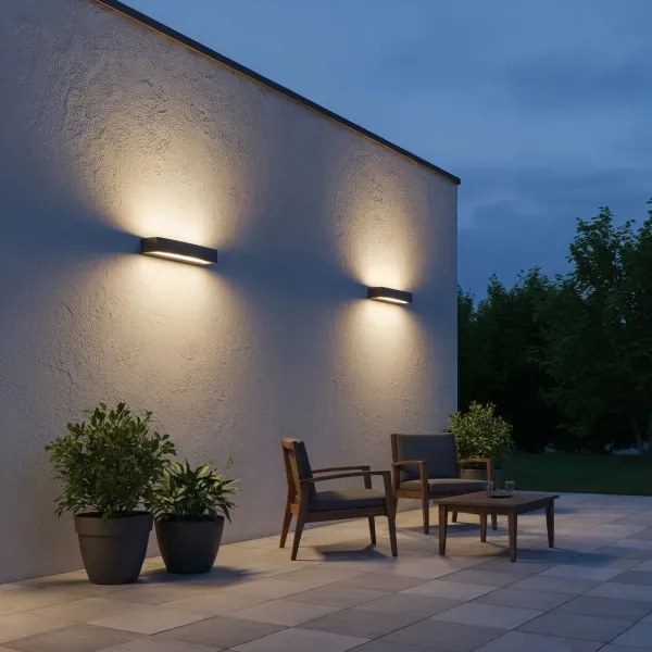 Ideal Lux - Vonkajšie nástenné svietidlo ANDROMEDA 2xE27/60W/230V IP55 čierna