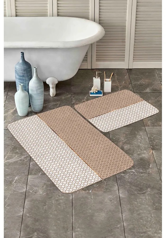 Béžové kúpeľňové predložky v súprave 2 ks 60x100 cm – Mila Home