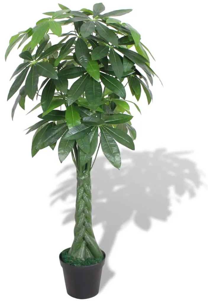 vidaXL Umelá rastlina, pachira s kvetináčom 145 cm, zelená