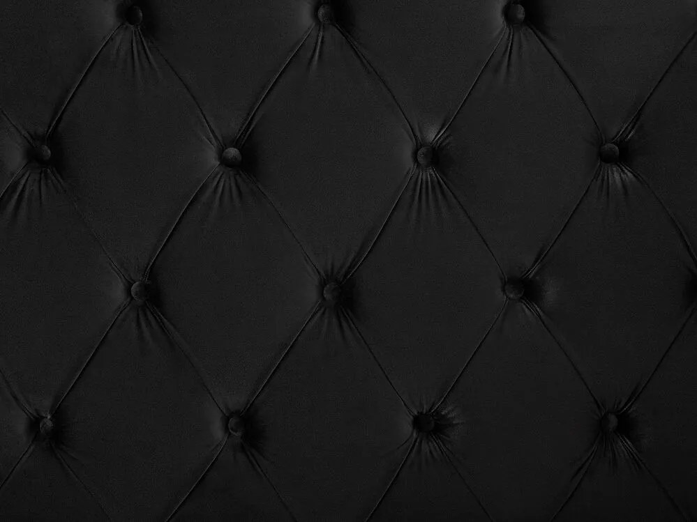 Zamatová posteľ 160 x 200 cm čierna AYETTE Beliani
