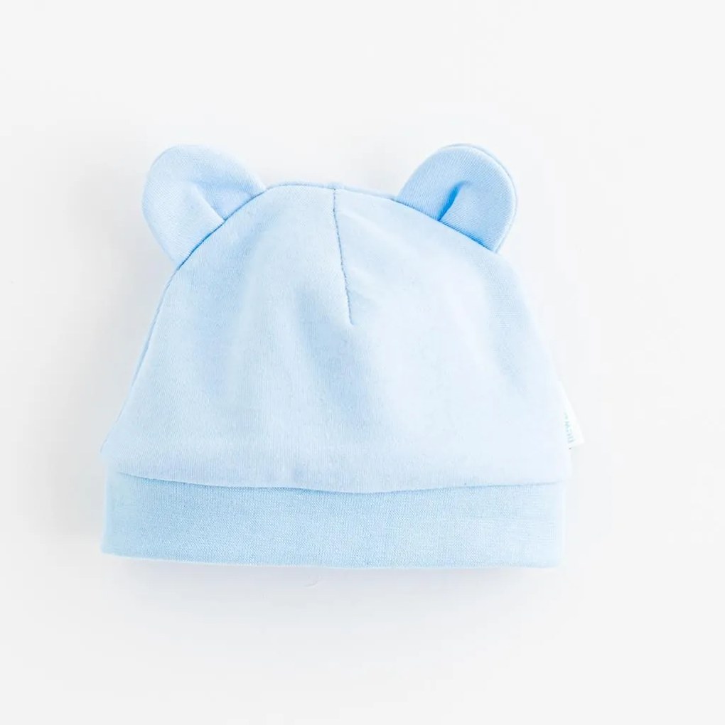 Dojčenská bavlnená čiapočka New Baby Kids modrá, vel. 62 (3-6m)