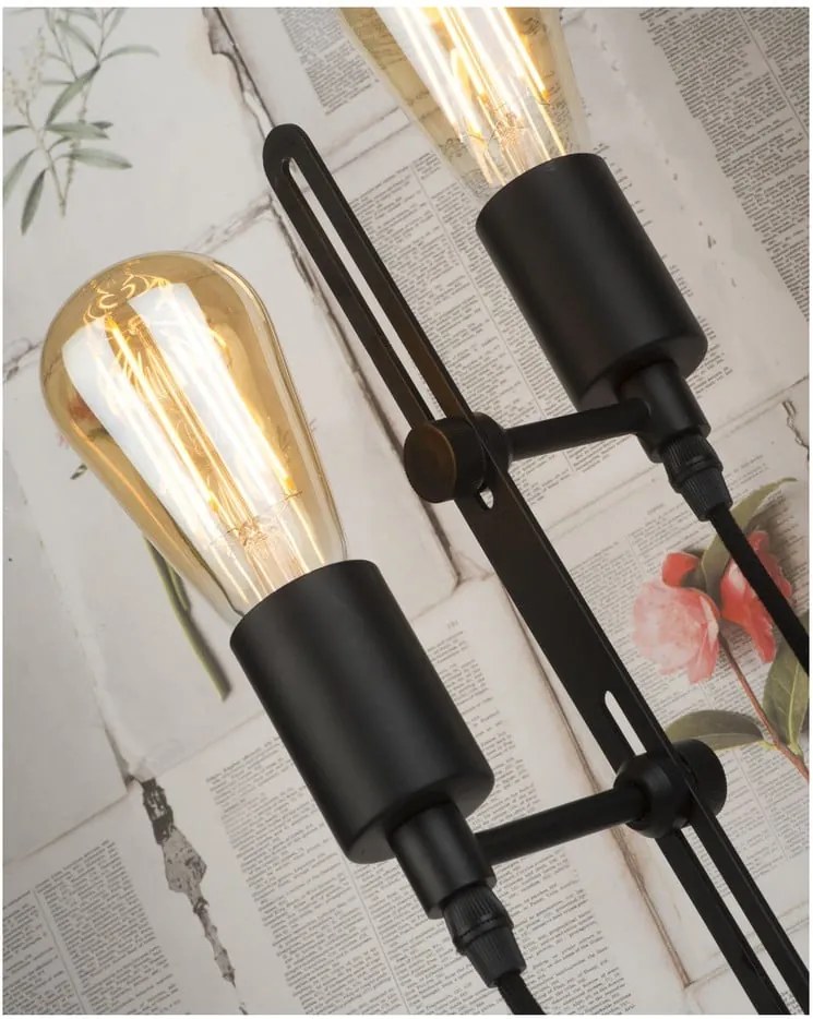 Čierna stojacia lampa s kovovým tienidlom (výška 152 cm) Seattle – it's about RoMi