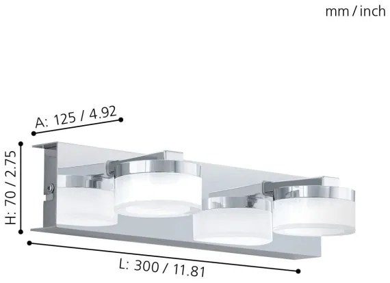 Eglo 94652 - LED kúpeľňové nástenné svietidlo ROMENDO 2xLED/4,5W/230V IP44