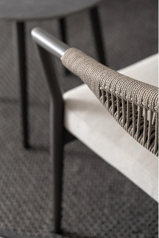 Kaki/taupe hliníková záhradná lounge súprava pre 2 Millor – Bizzotto