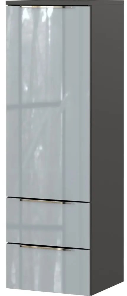 Sivá vysoká závesná kúpeľňová skrinka 36x111 cm Vasio – Germania