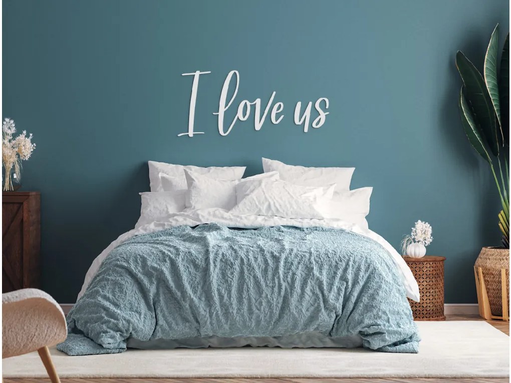 drevko Drevený nápis I love us Rozmer obrazu: 19 x 43 cm, Farba dekorácie: Čierna