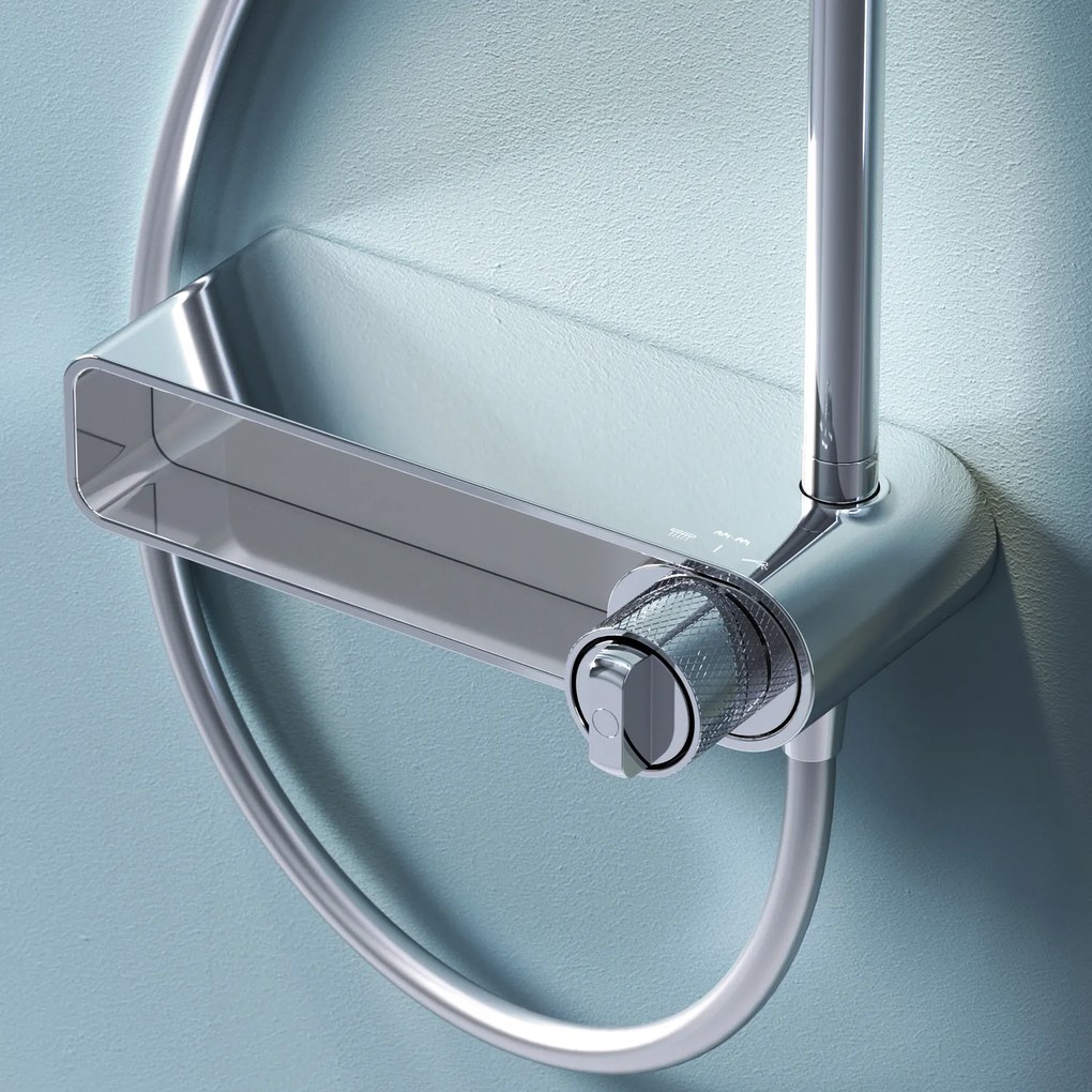 Sprchový systém AM.PM X-Joy F0785A600 s poličkovou batériou, chróm