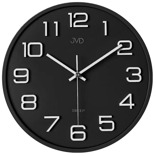 Nástenné hodiny JVD HX2472.10 – čierne, tichý chod (31 cm)