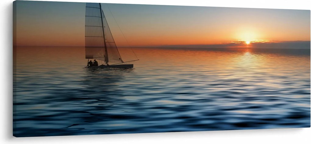 Obraz - Plachetnica na mori (120x50 cm)