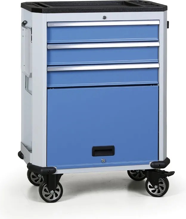 Pojazdný dielenský vozík na náradie G2, 4 zásuvky, modrá