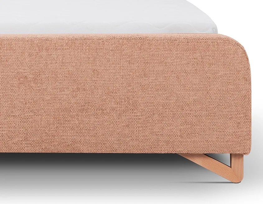 Posteľ Flamingo 180x200 cm, marhuľová štruktúrovaná tkanina
