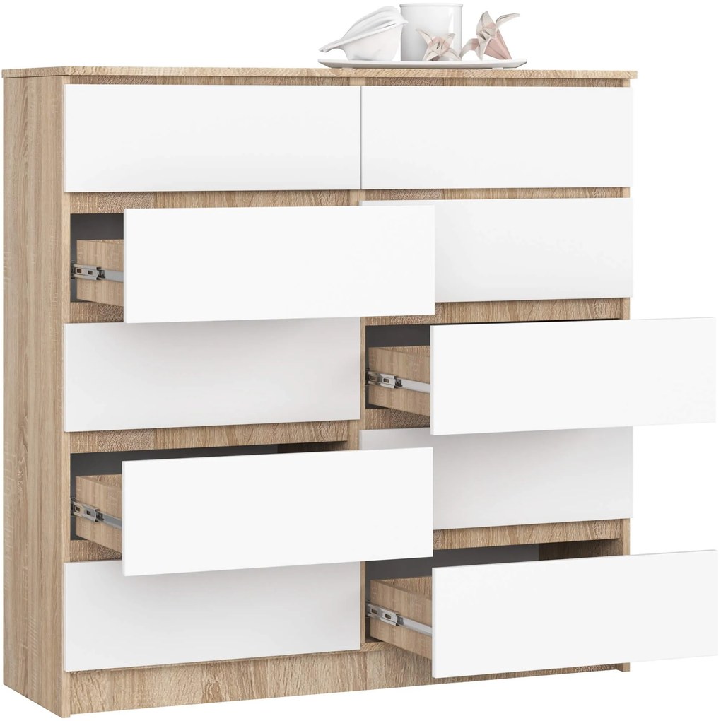 Komoda Kuba 120 cm dub sonoma/biela