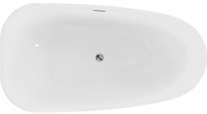 Mexen Giada, voľne stojaca vaňa 170 x 90 cm, biela lesklá, chrómový prepad, 52741709000-01