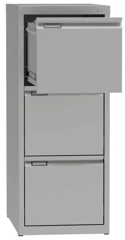 Kovová kartotéka A4, 3 zásuvky, sivá