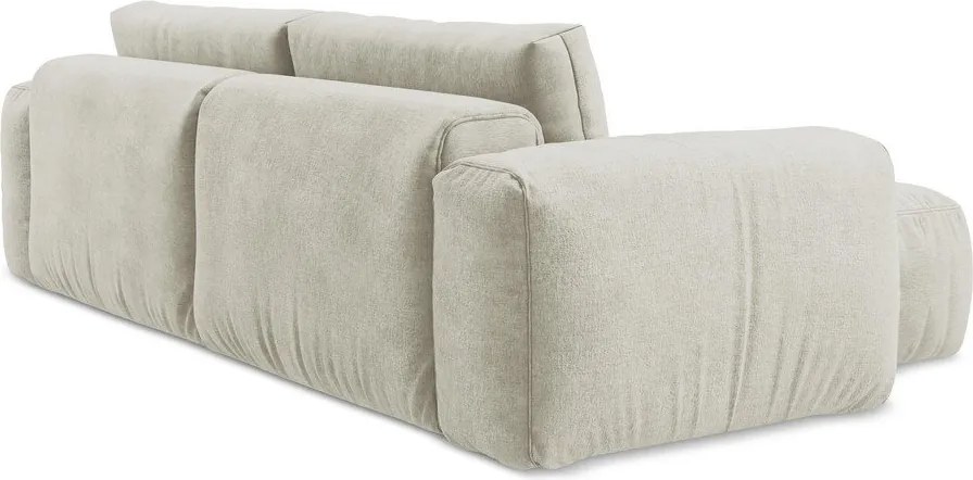 Béžová ženilková rozkladacia rohová pohovka (ľavý roh/s leňoškou) Kuki – Makamii