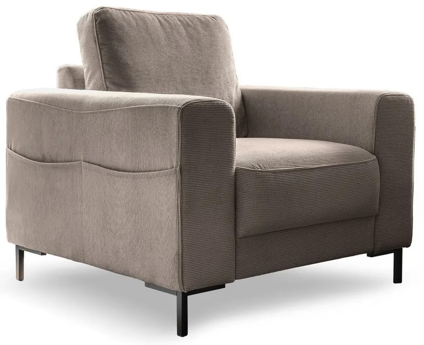 Hnedé menčestrové kreslo Lofty Lilly – Miuform