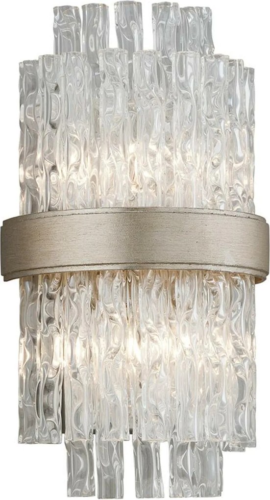 Hudson Valley nástenné svietidlo Chime kov/oceľ/sklo strieborná/číra E14 2x60W