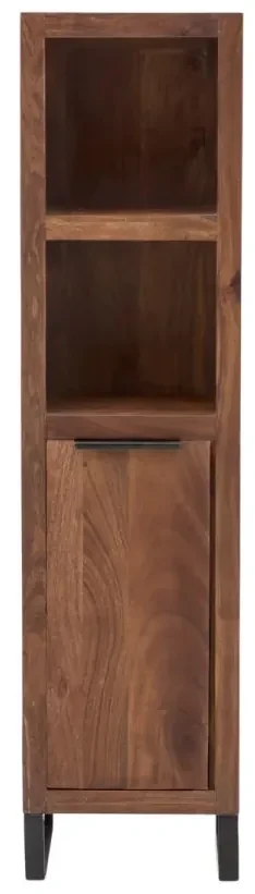 furniture-nabytek.cz - Masívna kúpeľňová vysoká skrinka Sydney z akácie, lakovaná, hnedá