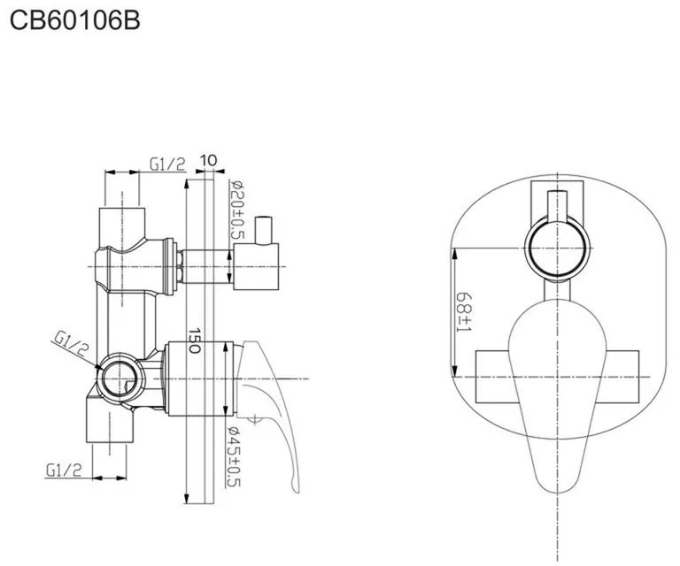 Mereo, Vaňový set Sonáta s dvojcestnou podomietkovú batérií, MER-CB650VS1