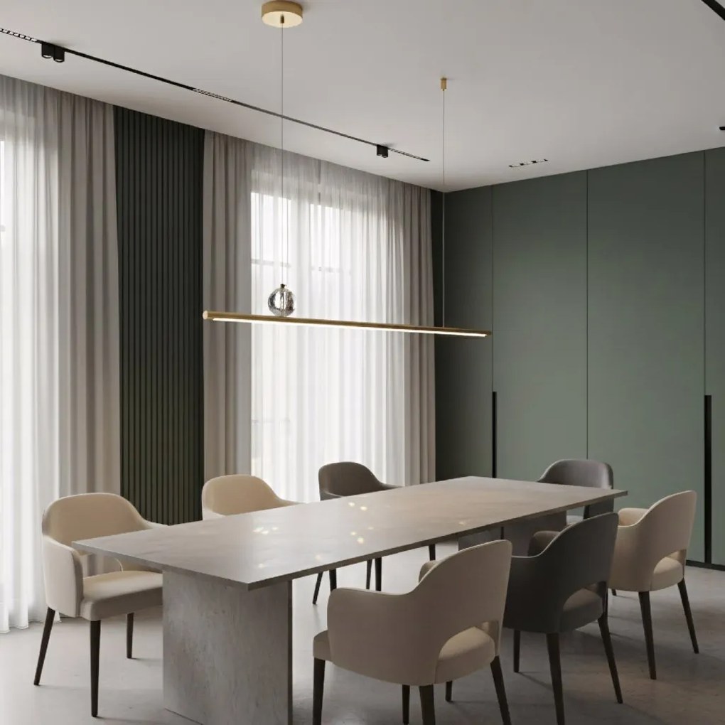 Toolight Toolight, LED stropné svietidlo 90cm, APP1778-CP, zlatá matná, OSW-04056