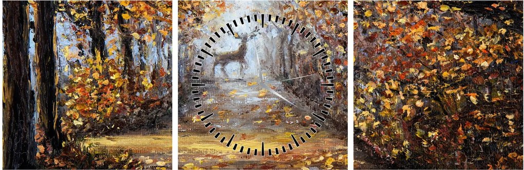 Obraz - Duch lesa (s hodinami) (90x30 cm)