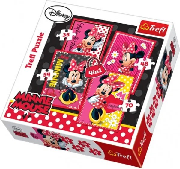 Trefl Puzzle Minnie Mouse 4v1 28,5 x 20,5 cm