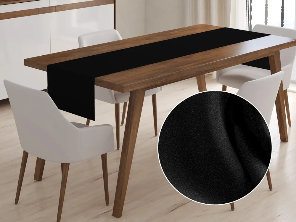 Biante Dekoračný behúň na stôl Rongo RG-014 Čierny 20x180 cm
